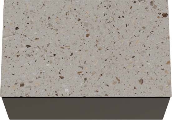 Balmani Idra meuble salle de bains suspendu 90 x 55 cm noir mat avec Stretto tablette simple en terrazzo greige terrazzo