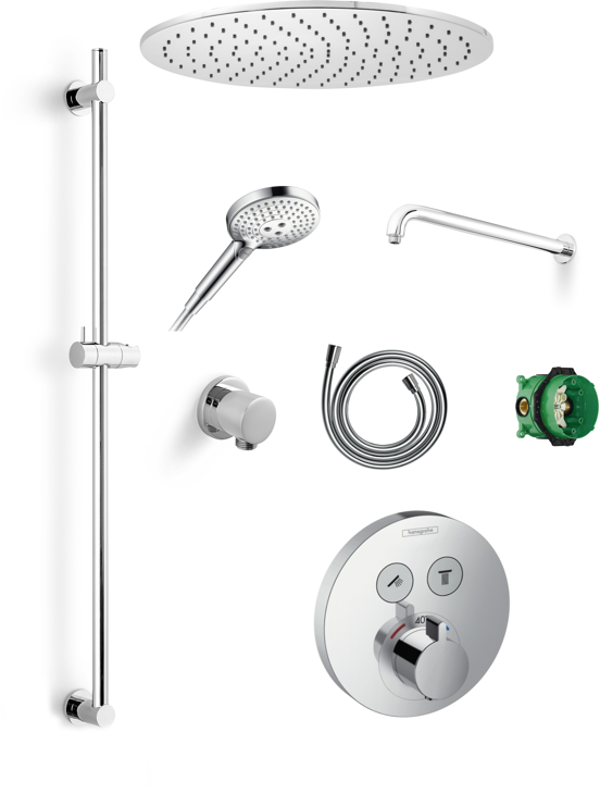 Hansgrohe Showerselect S thermostatische inbouw regendoucheset met ronde regendouchekop 40 cm glanzend chroom