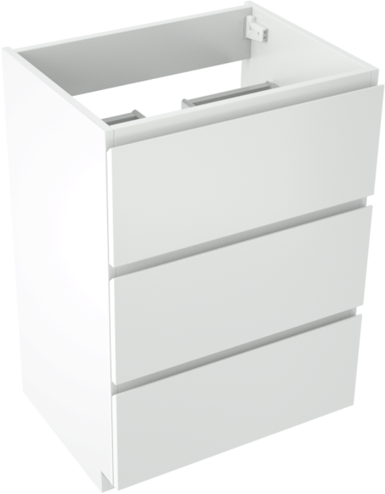 Storke Delta staande wastafelonderkast 60 x 48 cm mat wit 3 lades