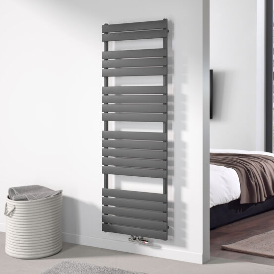 Vipera Vulcan sèche-serviettes simple 60 x 180 cm chauffage électrique gris anthracite raccordements latéral et central possibles 1.320W, résistance incluse