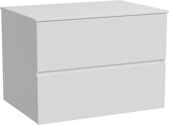 Storke Edge zwevend badmeubel 75 x 52 cm hoogglans wit met Tavola enkel wastafelblad in solid surface mat wit