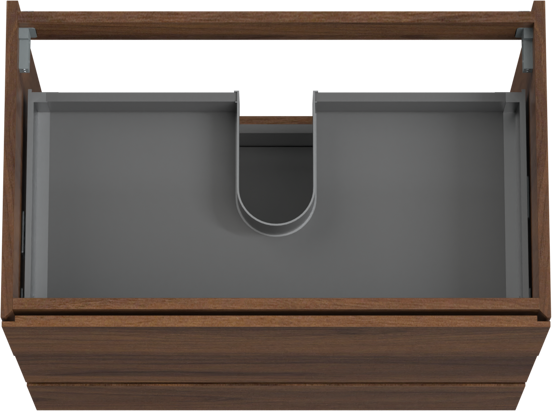 Storke Edge staande wastafelonderkast 85 x 52 cm notelaar 3 lades
