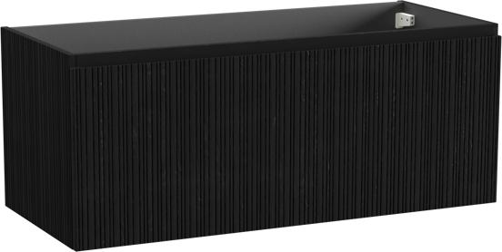 Storke Ribs hängender Waschbeckenunterschrank: 120 x 52 cm, Eiche Schwarz, 2 Schubladen