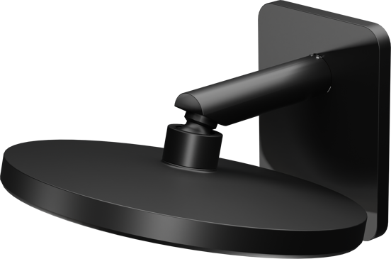 Blaufoss Onos 250 Tête de douche rond 25 cm avec bras de douche support mural noir mat