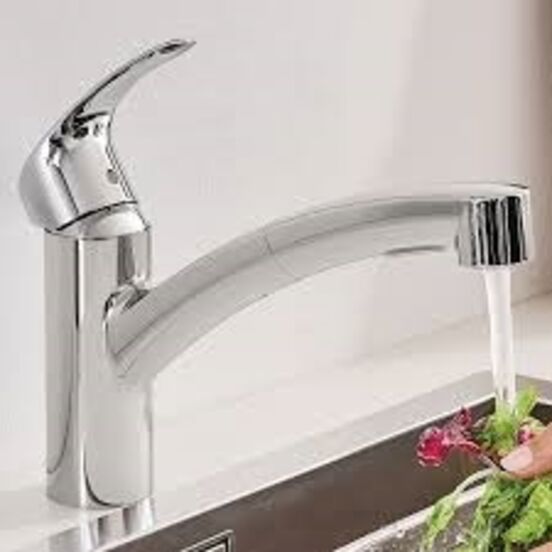 Grohe Eurosmart keukenkraan met uittrekbare kop chroom