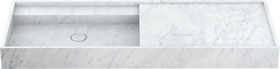 Balmani Cubo vasque asymétrique gauche marbre carrara 140 x 49 cm