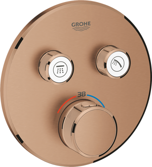 Grohe Grohtherm Smartcontrol Round robinet de douche thermostat encastré 2 fonctions Brushed Warm Sunset