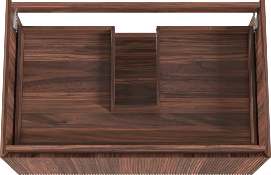 Balmani Fila zwevende wastafelonderkast 90 x 55 cm fineer notenhout 2 lades