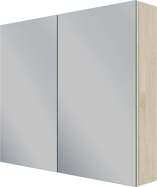 Linie Montro spiegelkast 90 x 75 cm wit eiken