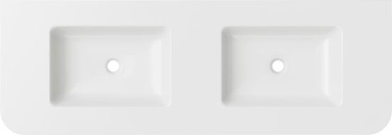 Balmani Moon double vasque Solid Surface blanc mat 160 x 55 cm