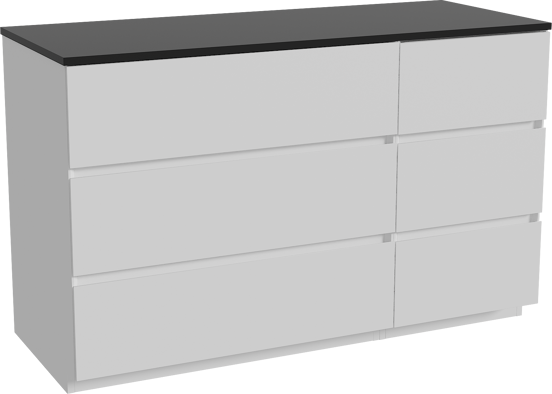 Storke Edge freistehendes Möbelstück Set: 130 x 52 cm, Weiß matt, mit Panton Einzel- oder Doppel Waschtischplatte, Pulverbeschichtetes MDF Schwarz matt
