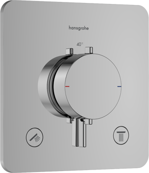 Hansgrohe Ecostat Comfort Q Thermostat-Duscharmatur: Unterputz, für 2 Verbraucher, Chrom glänzend