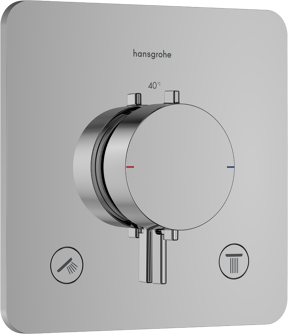 Hansgrohe Ecostat Comfort Q Thermostat-Duscharmatur: Unterputz, für 2 Verbraucher, Chrom glänzend