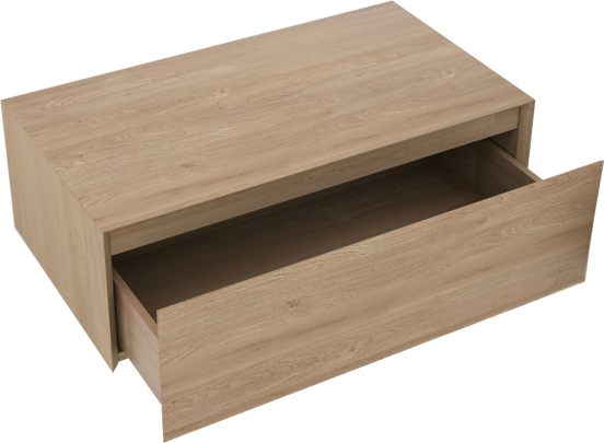 Balmani Mitra Elements hängender Waschbeckenunterschrank: 90 x 50 cm, Eiche Natur, 1 Schublade