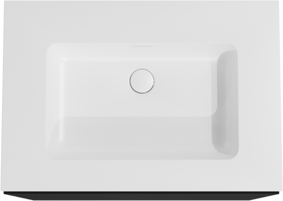 Storke Edge meuble salle de bains à poser 75 x 52 cm noir mat avec Mata plan simple en solid surface blanc mat