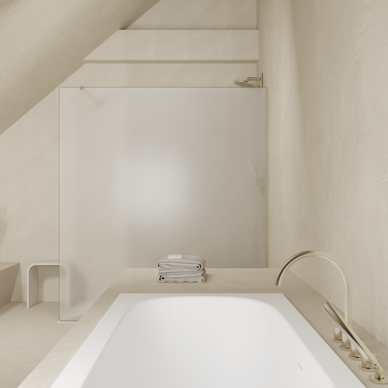 Balmani Modular inloopdouche: 120 x 200 cm, Permafrost met coating, Brushed CoolMetal profielen
