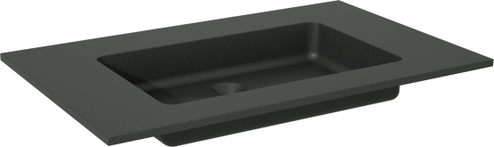 Storke Scuro enkele wastafel mat kwarts 85 x 52 cm