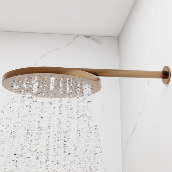 BLAUFOSS Nola 300 Hoofddouche rond 30 cm met wand douchearm Brushed Rosegold