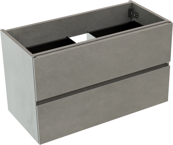Storke Edge meuble sous-lavabo suspendu 80 x 40 cm béton gris foncé 2 tiroirs