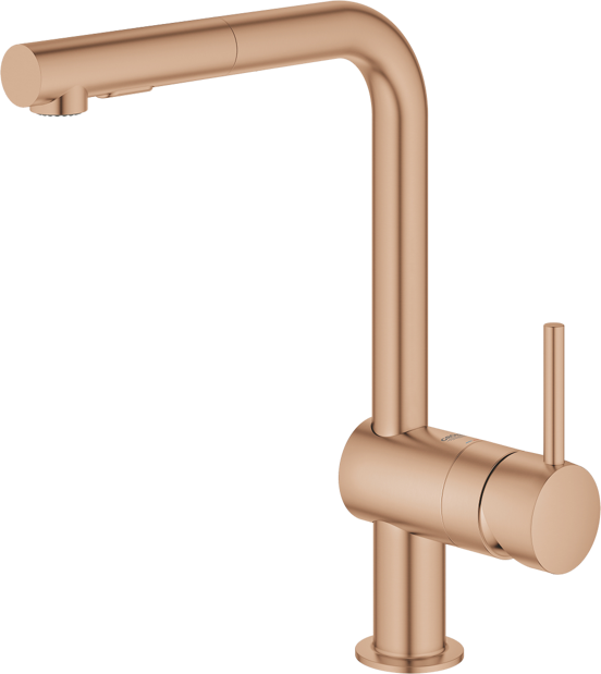 Grohe Minta L-uitloop keukenkraan met uittrekbare kop Brushed Warm Sunset 30274DL0