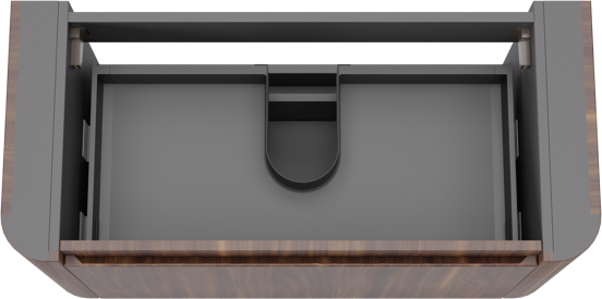 Storke Soft zwevende wastafelonderkast 100 x 46 cm Notenhout 2 lades