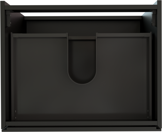 Storke Edge meuble sous-vasque a poser 65 x 52 cm noir mat 3 tiroirs