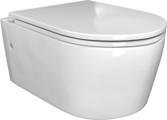 Luca Varess Zeno hangend toilet hoogglans wit randloos, inclusief isolatieset