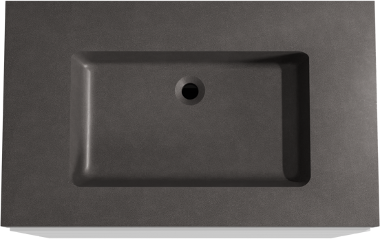 Storke Edge meuble salle de bains à poser 85 x 52 cm blanc mat avec Scuro High plan simple en quartz noir mat
