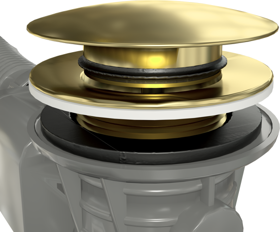 Santeg Unibath Flat badafvoer met overloop 70cm Brushed Gold