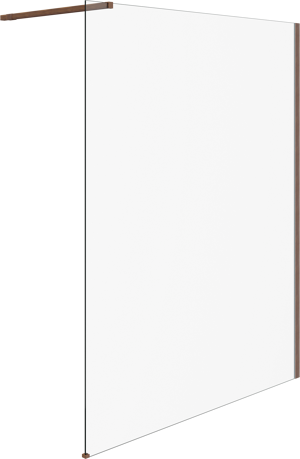 Balmani Modular Walk-In Dusche: 85 x 200 cm, Klarglas, Nussbaum Profil, Holzmotiv