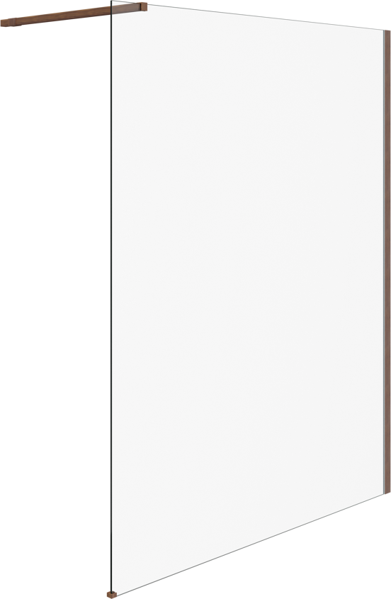 Balmani Modular inloopdouche 85 x 200 cm helder glas houtmotief notenhout profiel