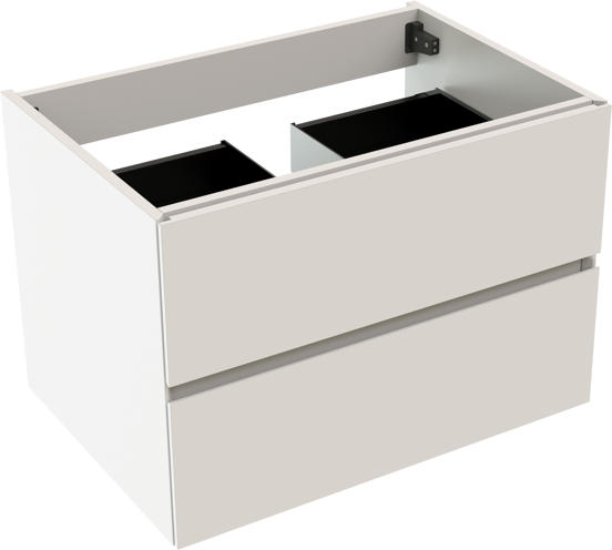 Storke Edge zwevende wastafelonderkast 75 x 52 cm mat wit 2 lades