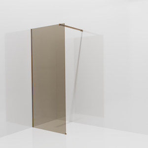 Balmani Modular douche à l'italienne: 90 x 200 cm, Verre bronze, avec coating, Profil Brushed Rosegold