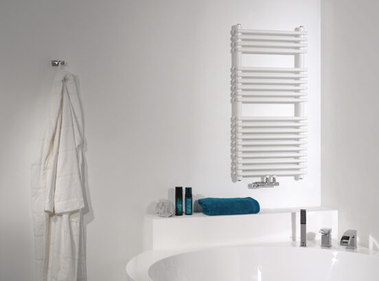 Vipera Alegria sèche-serviettes double 50 x 100 cm chauffage central blanc brillant raccordements latéral et central possibles 850W