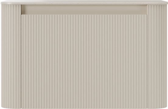 Storke Soft meuble salle de bains suspendu 80 x 46 cm Sand mat avec Tavola Soft tablette simple en Solid Surface beige granite, Nervure droite symétrique verticale