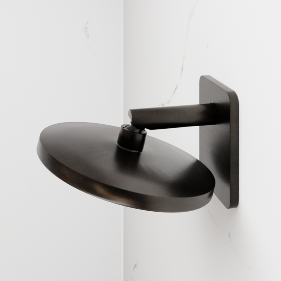 BLAUFOSS Onos 250  hoofddouche rond 25 cm met douchearm  Brushed GunMetal