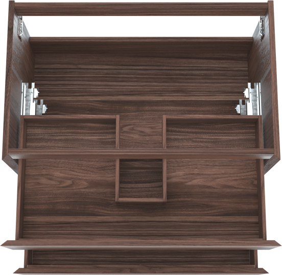 Balmani Mitra meuble sous-lavabo suspendu 90 x 55 cm placage noyer 2 tiroirs