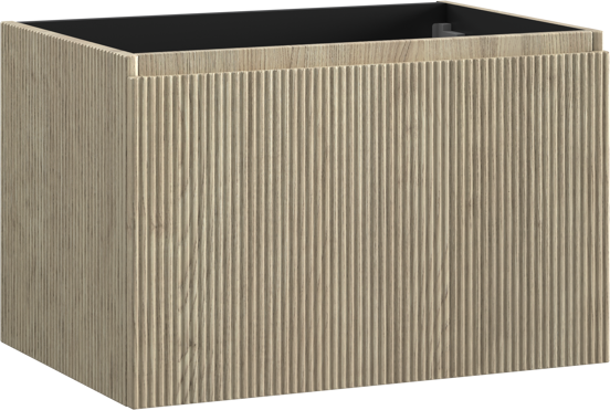Storke Ribs meuble sous-vasque suspendu 75 x 52 cm chêne brut 2 tiroirs