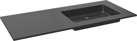 Storke Scuro asymmetrisch rechtse wastafel mat kwarts 120 x 52 cm combinatie kast 45 cm