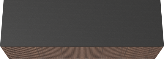 Balmani Eclips meuble salle de bains suspendu 180 x 55 cm Noyer américain avec Stretto tablette simple ou double en Granit noir, Nervure droite symétrique verticale