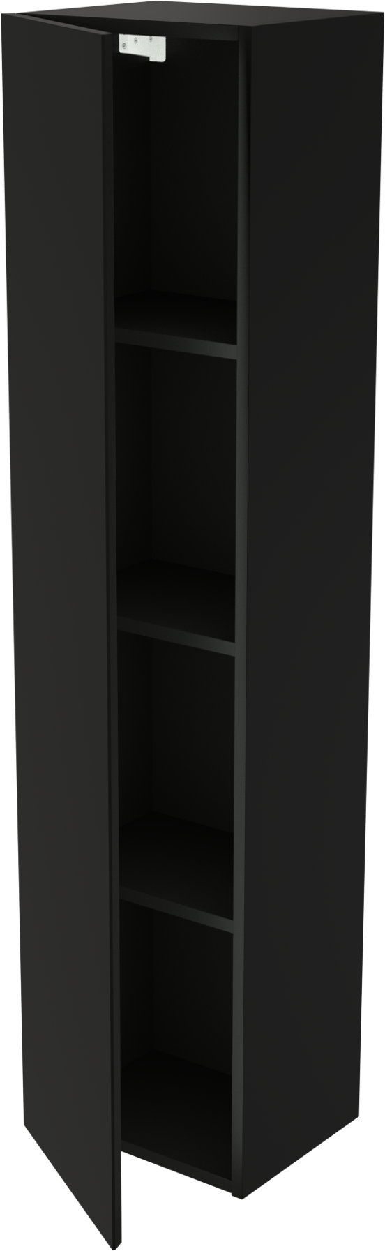 Storke Edge Modulo Badhochschrank: Hängend, Schwarz matt, 35 x 25 x 150 cm