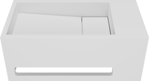 Balmani Mood High fonteintje 36 x 18 cm mat witte Solid Surface met handdoekhouder