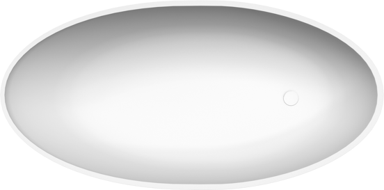 Balmani Fahro ovaal vrijstaand bad 170 x 85 cm Solid Surface mat wit