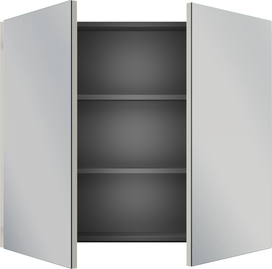 Linie Montro spiegelkast 90 x 75 cm mat wit