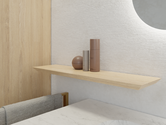 Balmani Mitra wandplank fineer naturel eiken 60 x 16 cm