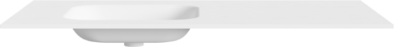 Balmani Tablo Arcato Waschtisch, links, Solid Surface matt, 120 x 55 cm, inklusive Ablaufventil