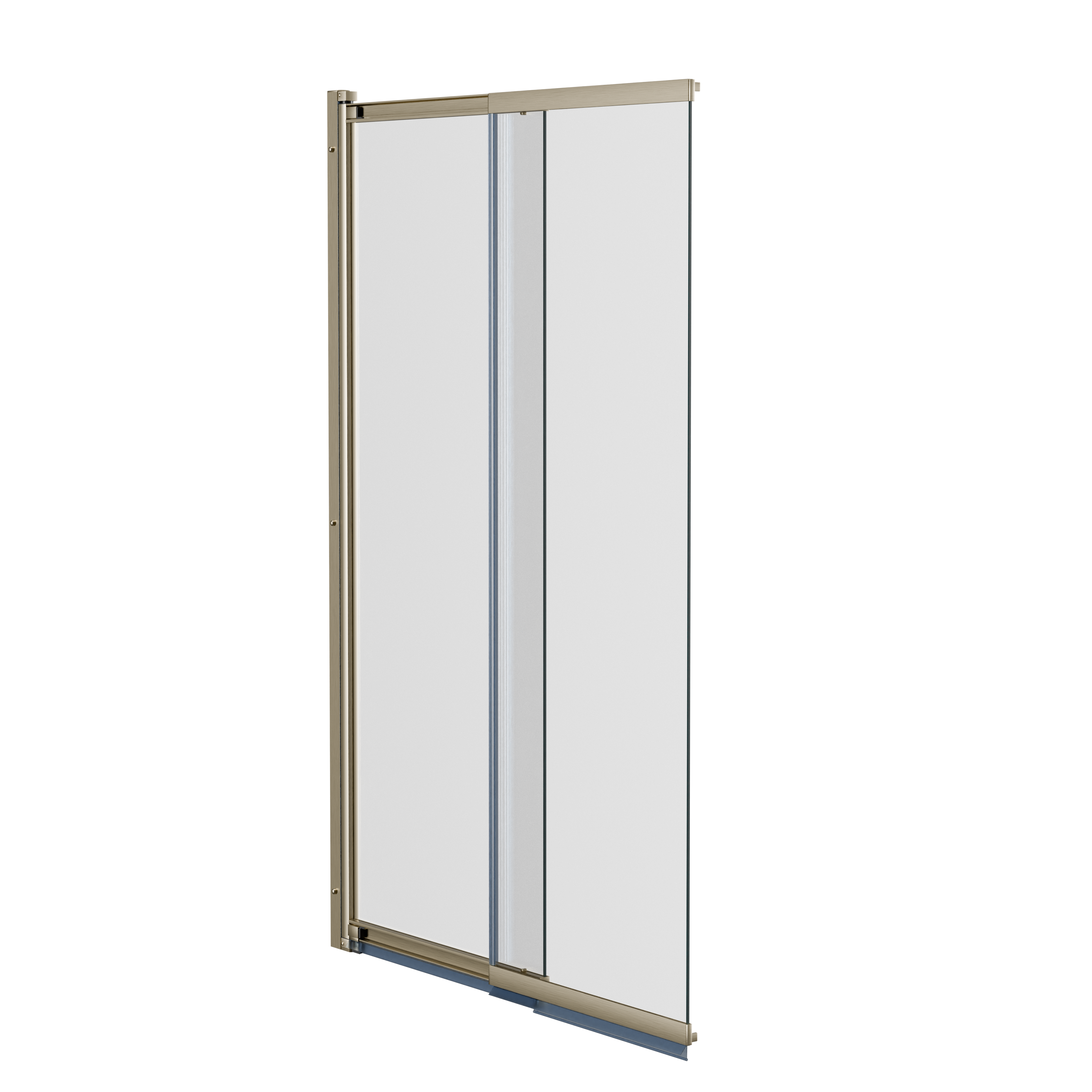 Luca Varess Vetras badwand 50 cm helder glas geborsteld Champagne Gold profiel