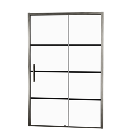 Balmani Senses Design Dusche Schiebetür, Rechts, 120 cm x 210 cm, Lined Glas, Profil Brushed GunMetal