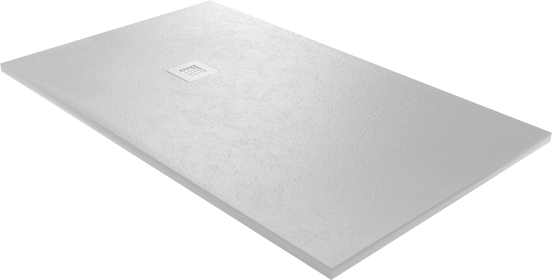 Balmani Vega receveur de douche 160 x 90 cm marbre composite gris clair texture ardoise