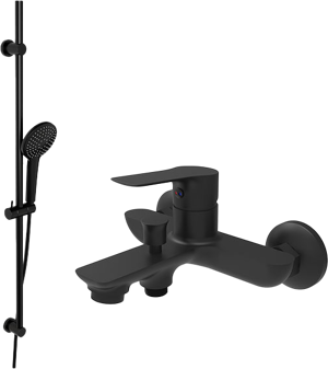 Linie Mila robinet baignoire mitigeur montage mural extérieur noir mat